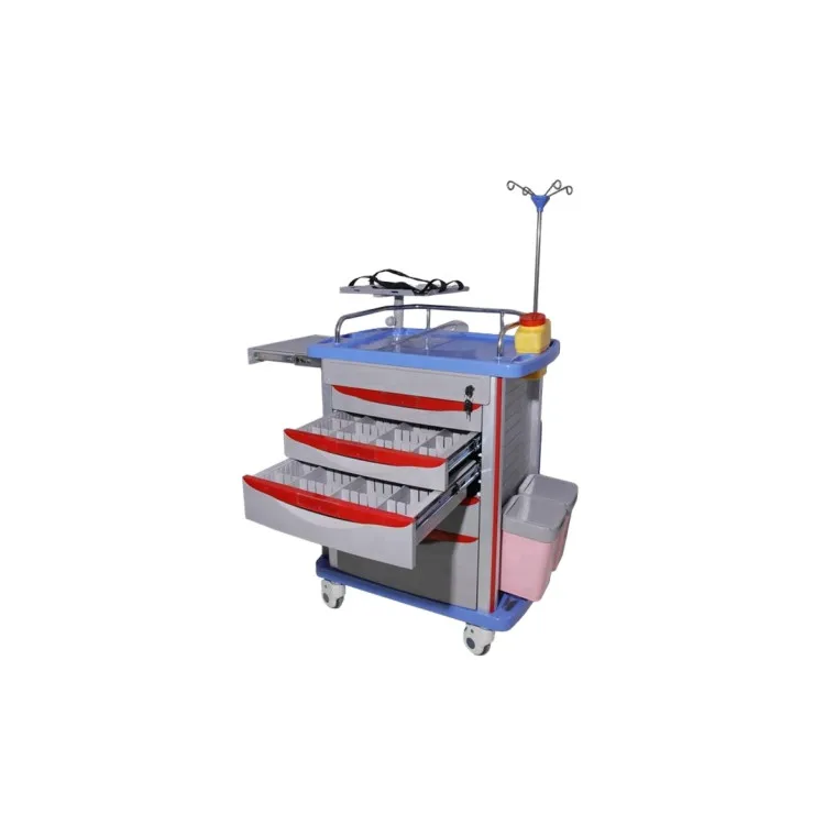 BT-EY001B Cheap Hospital resuscitation Crash Cart Medical Emergency Trolley with 5 drawers price