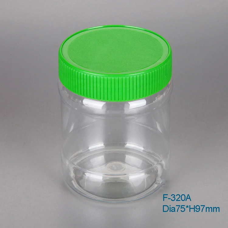 Biodegradable clear cosmetic containers volume 320ml plastic cream bottle jar food grade