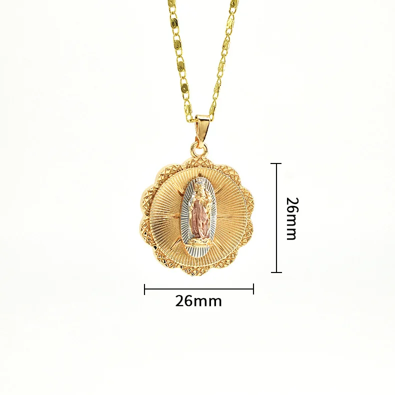 Europe, the Middle East cross-border religion copper micro-inset zircon necklace personality fashion Madonna pendant necklace
