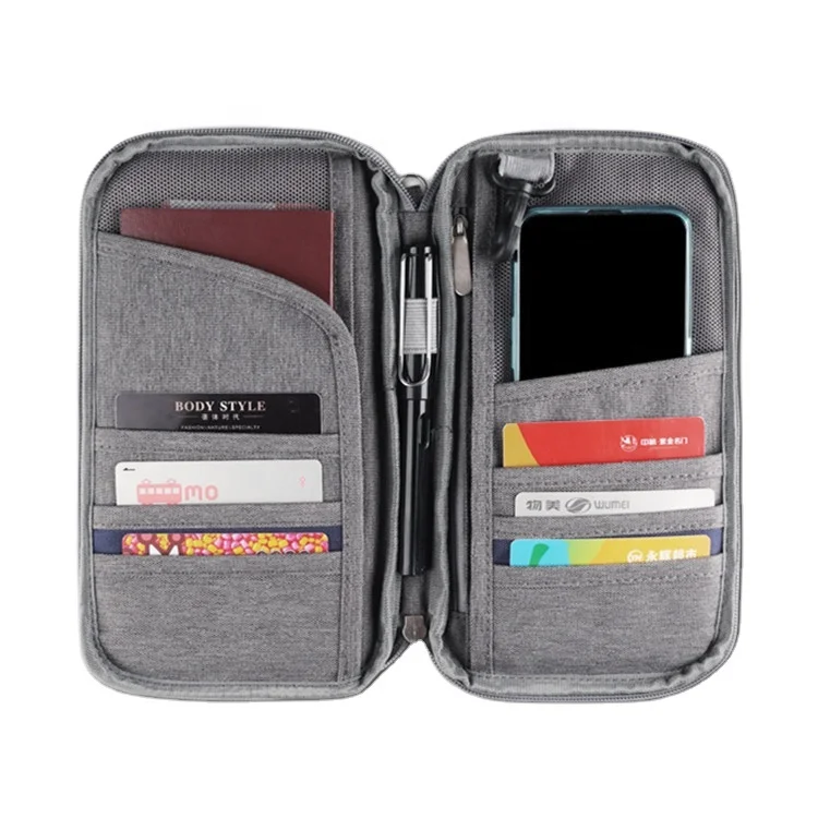2021 new arrival high quality waterproof polyester RFID blocking passport holder with a hand strap