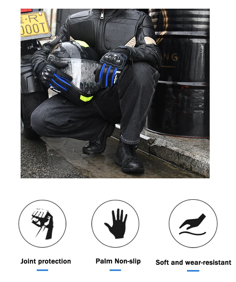 High quality Full Finger Off-Road MTB MX Anti-slip Shockproof Hard Knuckle women man gloves touch screen Black,Red,Blue,Green