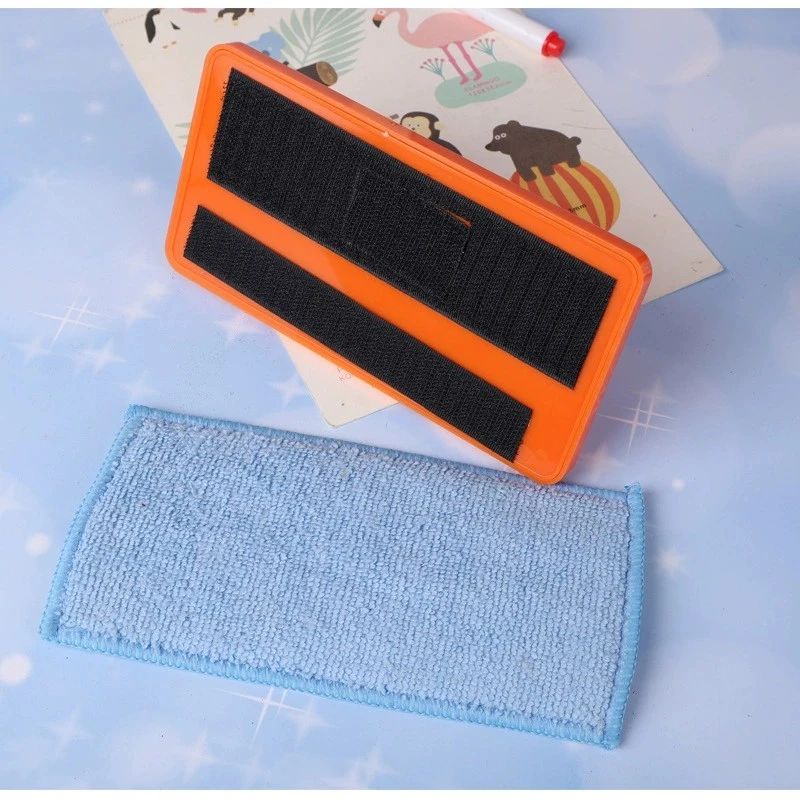 Wholesale magnetic board eraser plastic whiteboard eraser with fibre cloth customized