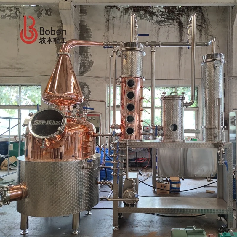 200L250L300L Red Copper Essential Oil Distiller Spirit Rum Alcohol Gin Still Distillery Equipment Alembic Distiller for Sale