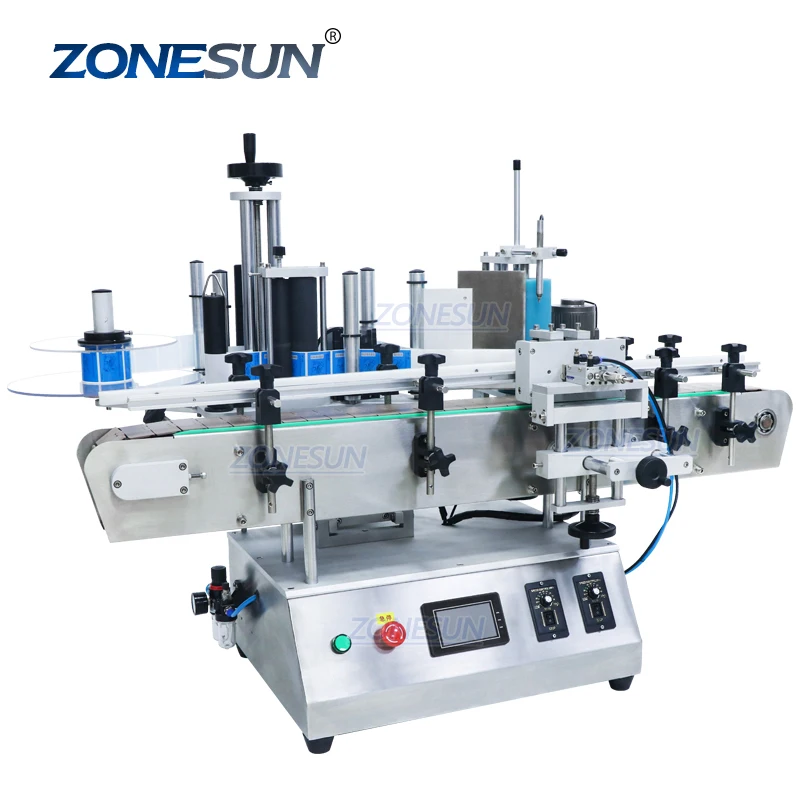 ZONESUN TB-500A Настольный этикетировщик для бутылок с водой двусторонний автоматический этикетировочный