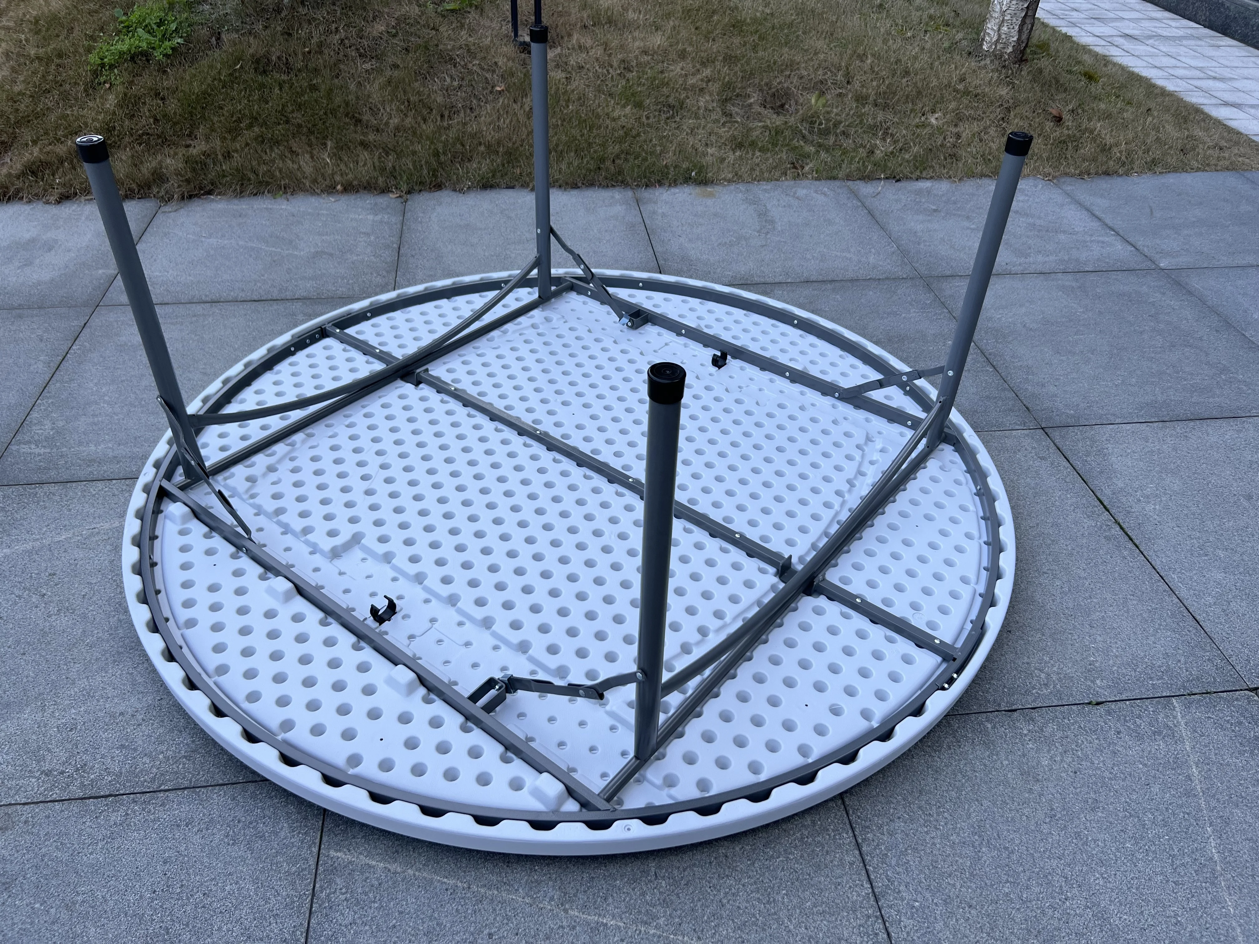 Wholesale outdoor 6ft white one piece top plastic folding round banquet tables for events party