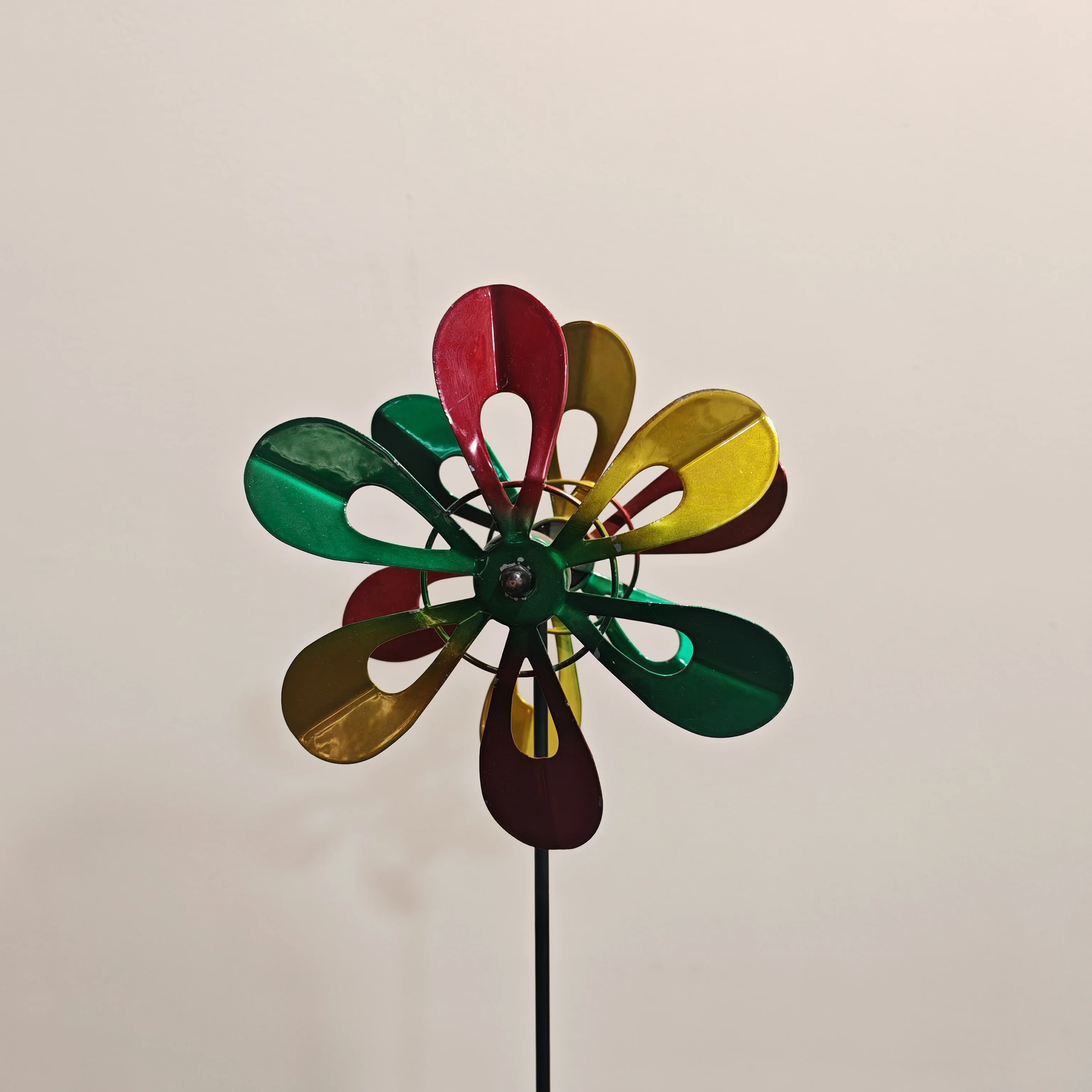 14cm Spinning Disc Rainbow Windmill Colourful Double Wind Spinning Windmill Outdoor Decorative Garden yard and garden wholesale