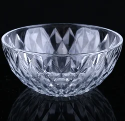 Wholesale diamond glass bowl plate set for kitchen