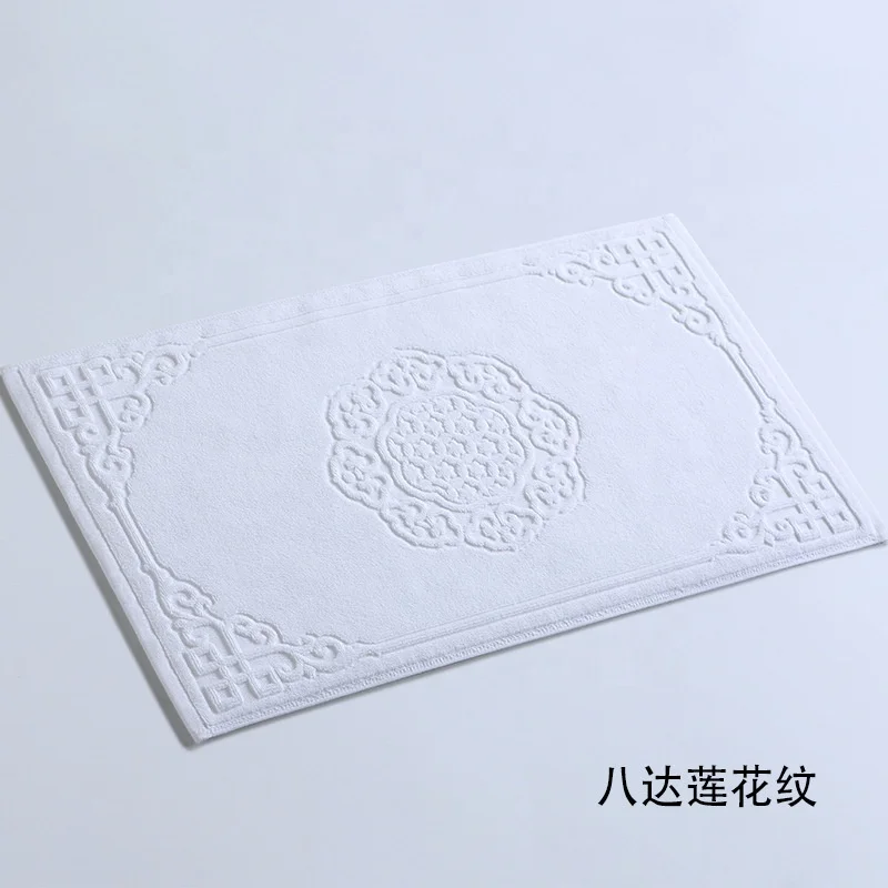 Japanese Style simple style jacquard water absorbent  foot towel anti slip 100% cotton bath mat set