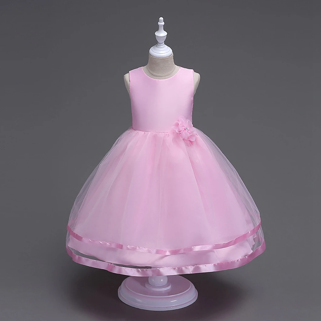 Baby lace party frock big bow princess wedding ball gown design kid birthday embroidery toddler girl tutu dress