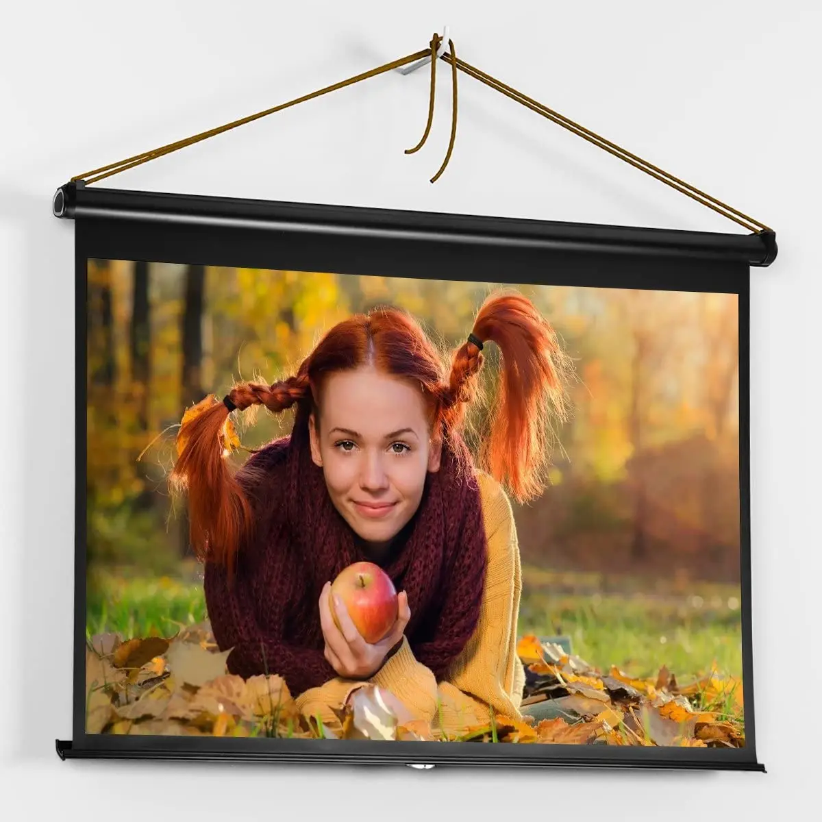 50inch Mobile Projector Screen 4:3 Projection Screen Manual Pull Up Folding Projecting Screen Home Theater for DLP Projector