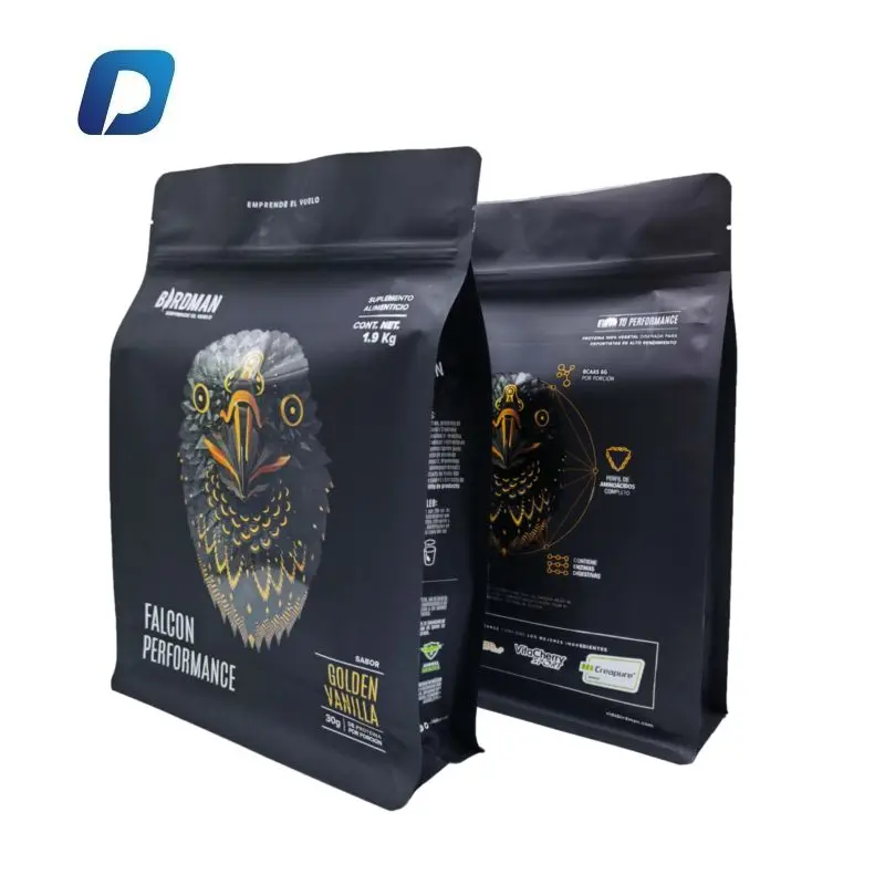 Custom Bags Zip Lock Bag Flat Bottom Window Plastic Food Packaging Bag