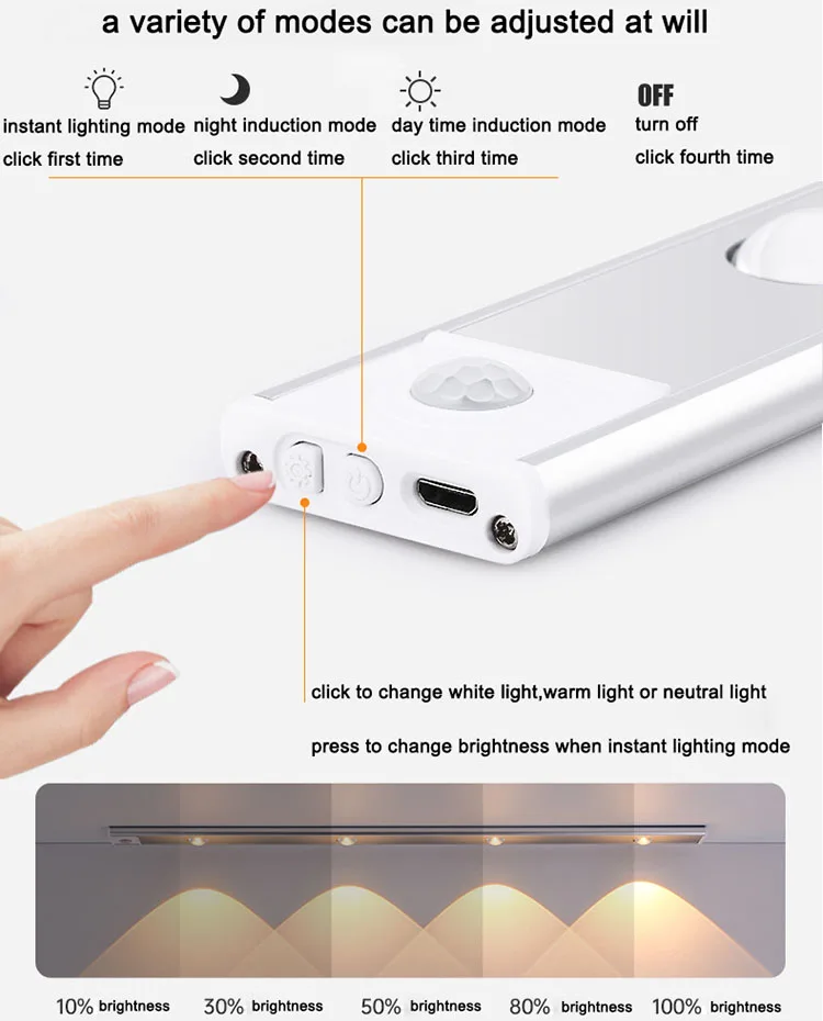 new modern decorative auto human body motion sensor smart home indoor lighting led wall cabinet stage night down lights lamp bar