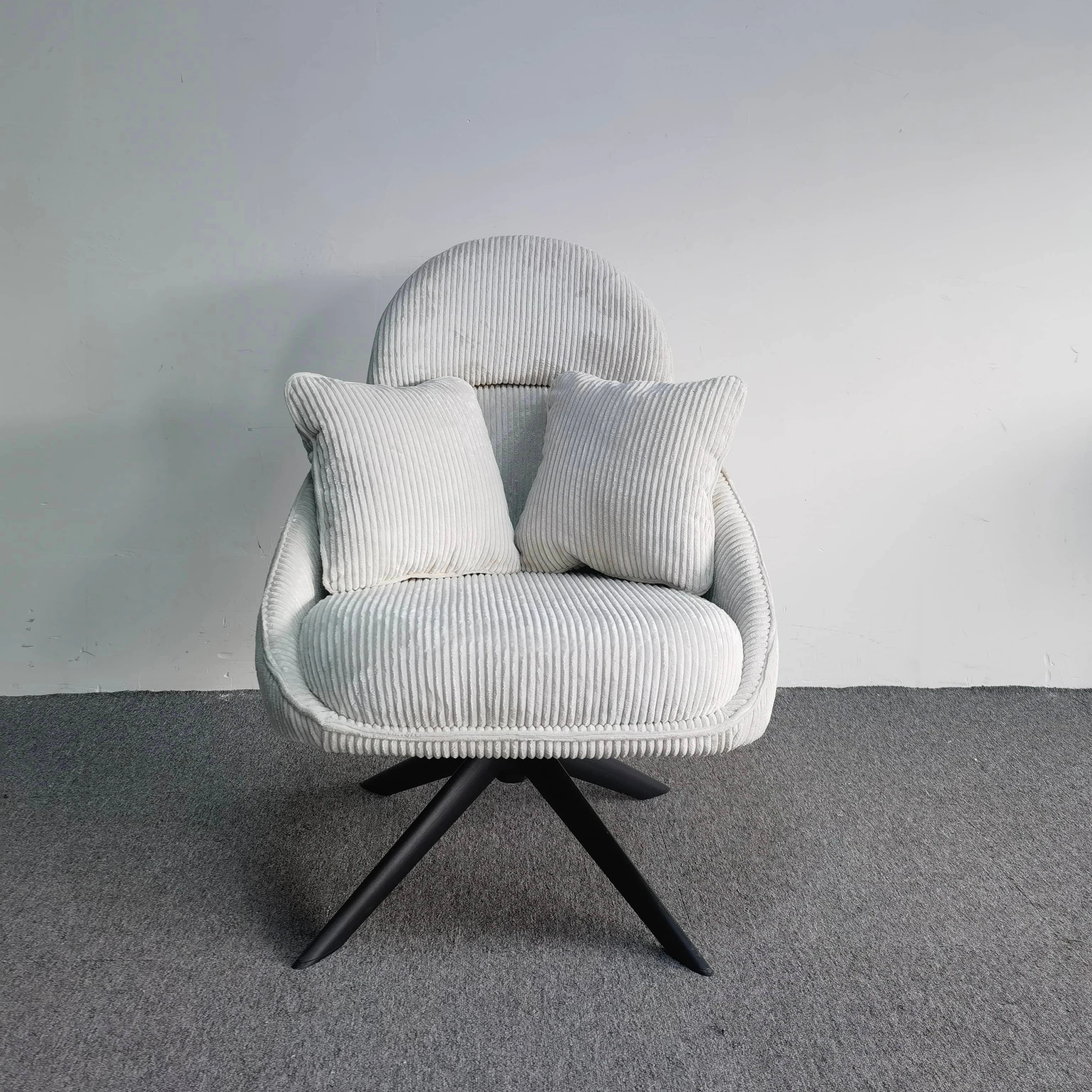 Nordic Furniture Modern Soft Comfortable Seat Leisure Upholstered Fabric Relax Lazy Easy Arm Lounge Single Chair