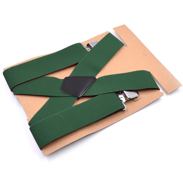 Plus size Suspenders For Heavy duty Men Pants With 4 Strong Clips 5cmWide Elastic Adjustable Braces With X-Back Trousers Strap