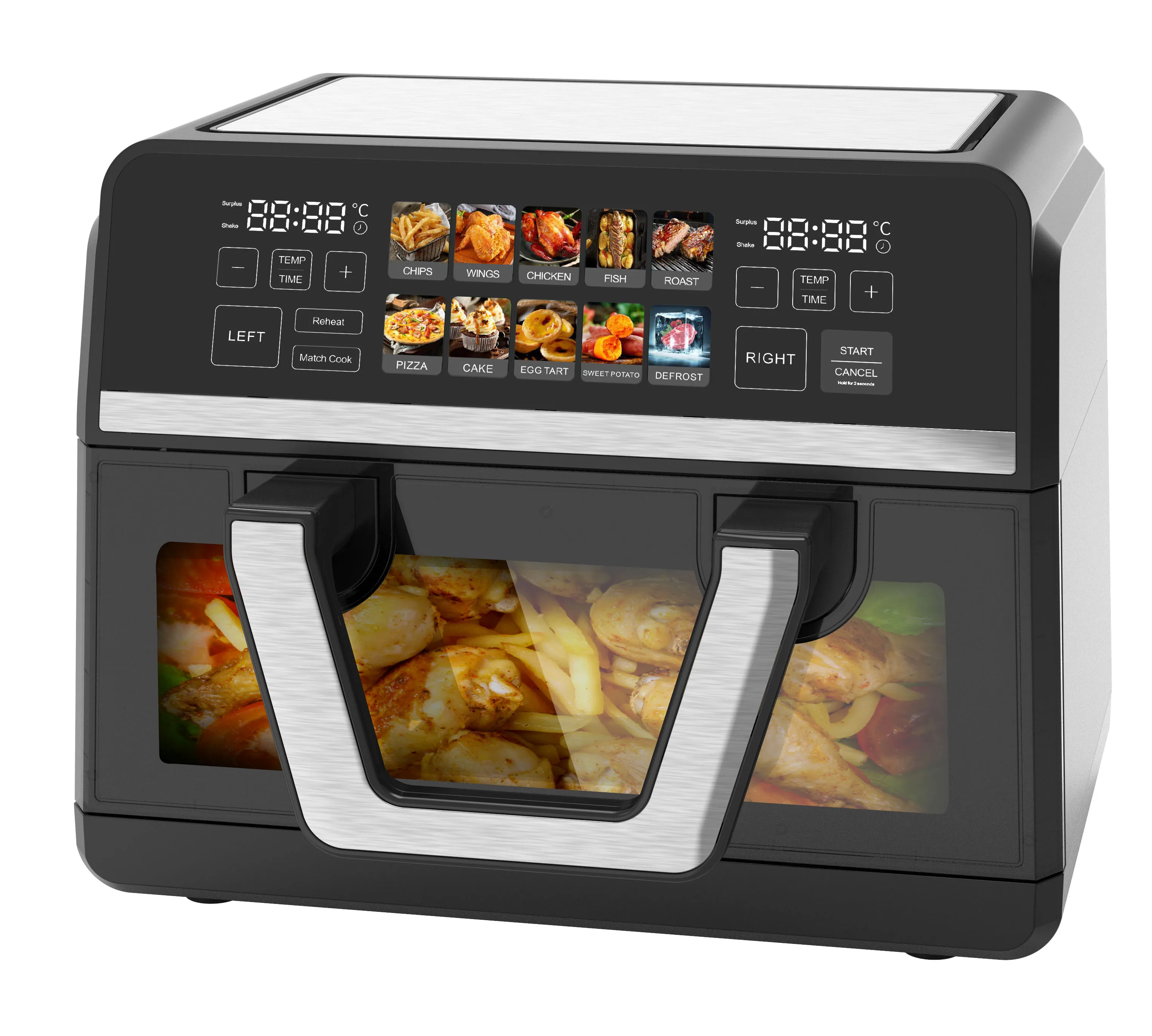 air fryers 2024 new kitchen oil free 10L digital electric deep air fryer oven color screen up&down heating special handle