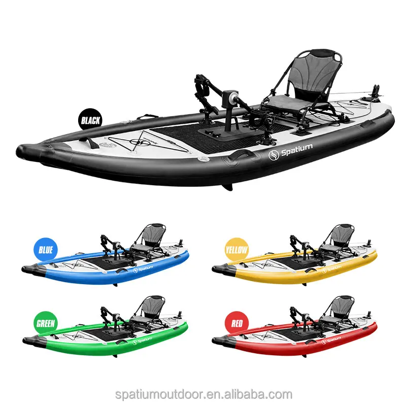 Spatium new fishing 2024 Kayak Inflable Pedal 1 Seater Drive System Fishing Boat With Pedals For Adults