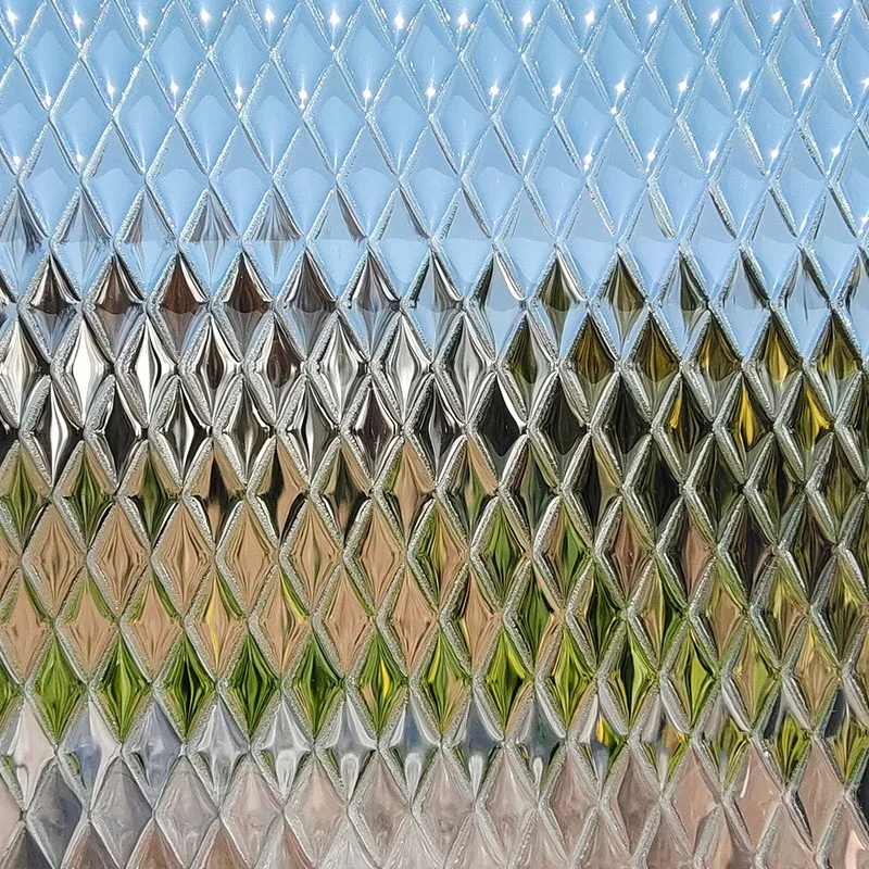 Уникальный дизайн на заказ, текстурированное стекло с ромбовидным узором