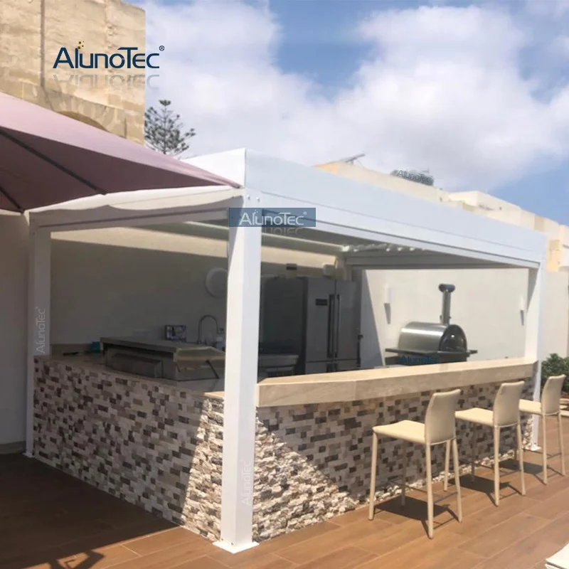 AlunoTec Customized Fashion Gazebo Modern Adjustable Outdoor Pergola Automatic Waterproof Tent Canopy