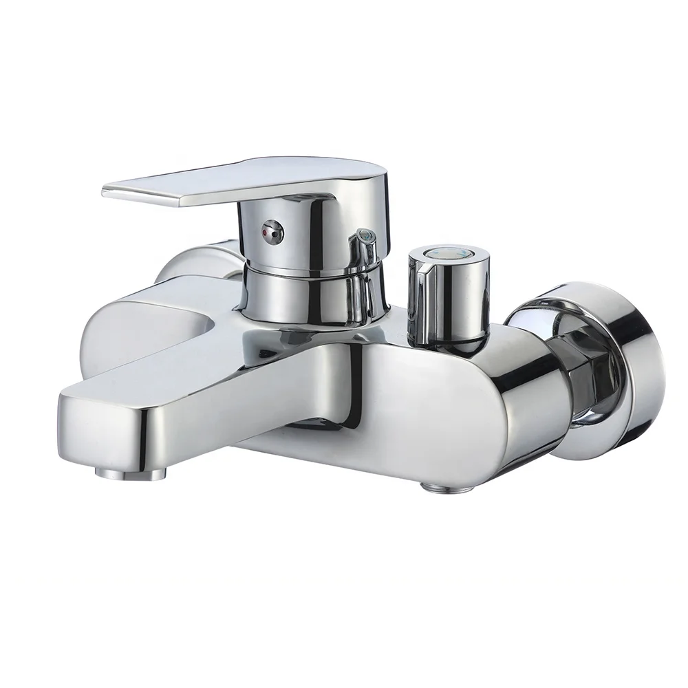 B0078-B  Chrome finish bath shower faucet single handle zinc wall mounted bath mixer tap