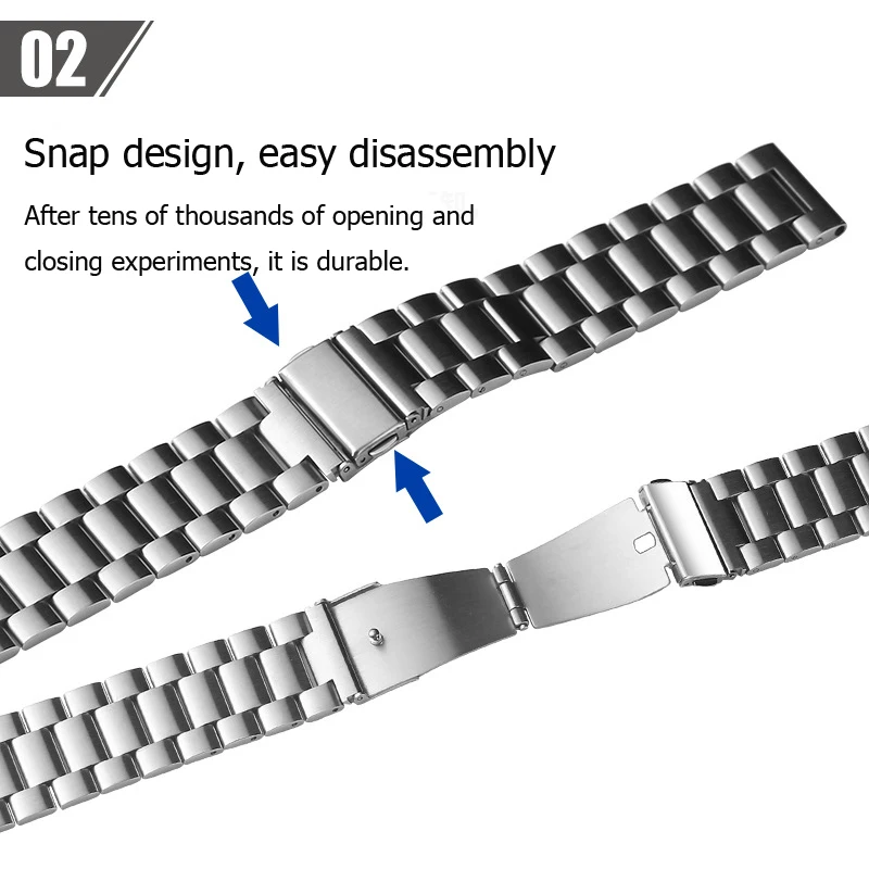
Solid steel strap 304 stainless steel strap watch metal watch accessories 18 20 22 24mm iwatch bands 