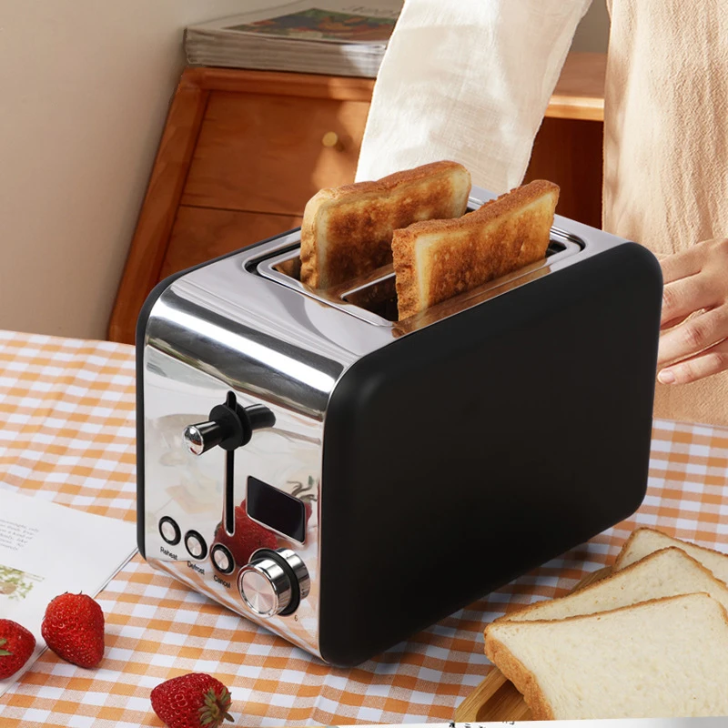 Whole sale Stainless Steel 4 Slices Toaster Automatic Fast Heating Household Breakfast Maker Bread Toaster with 1500W