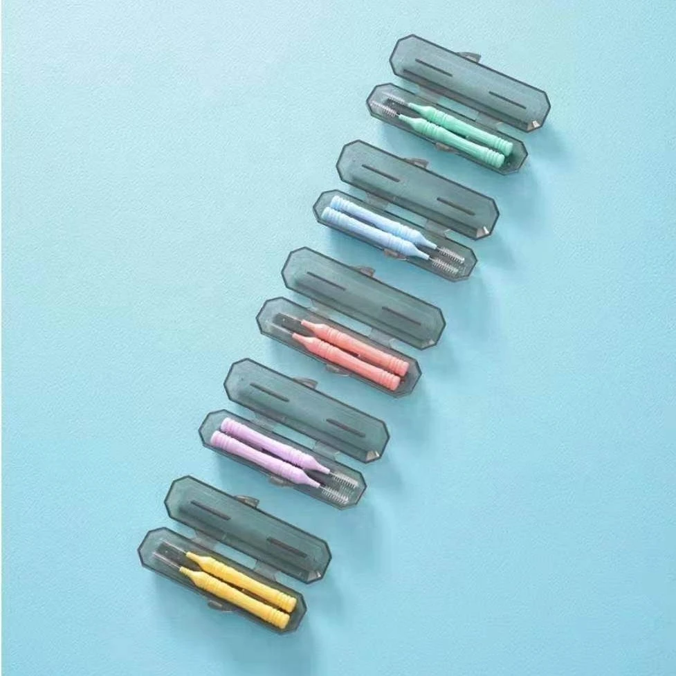 factory top sales soft PE handle private customized package with pp box interdental brush OEM/ODM nylon stainless steel wire
