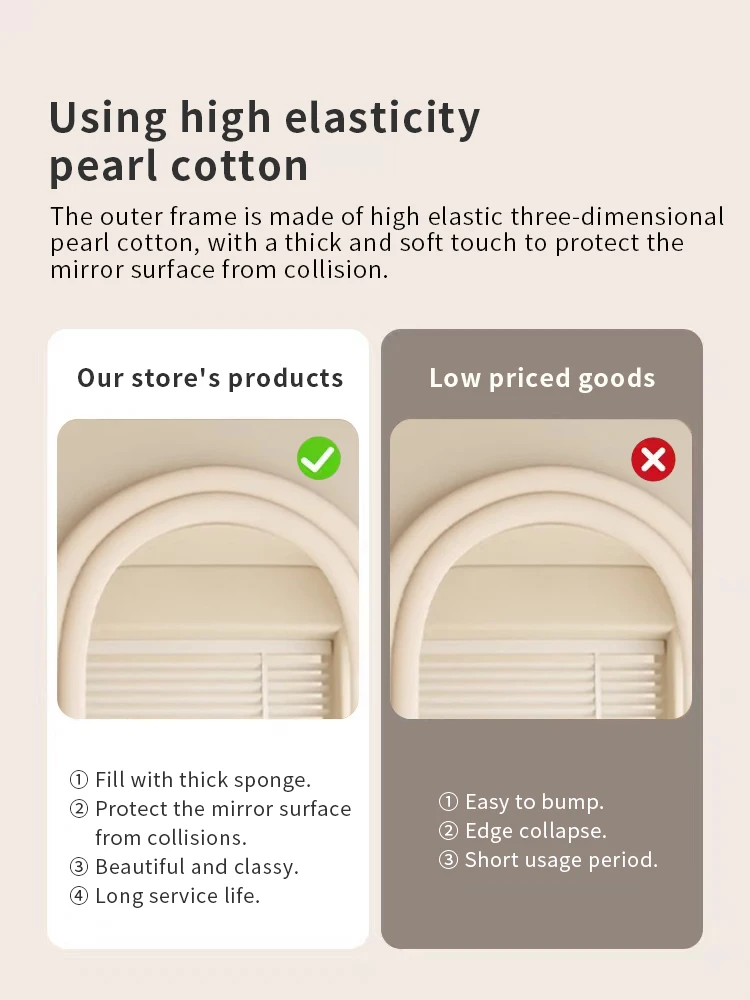 Floor Clothing Store Fitting Looks Thin Beauty Bridal Shop Large Mirror European-style Arched Door Full-length Mirror