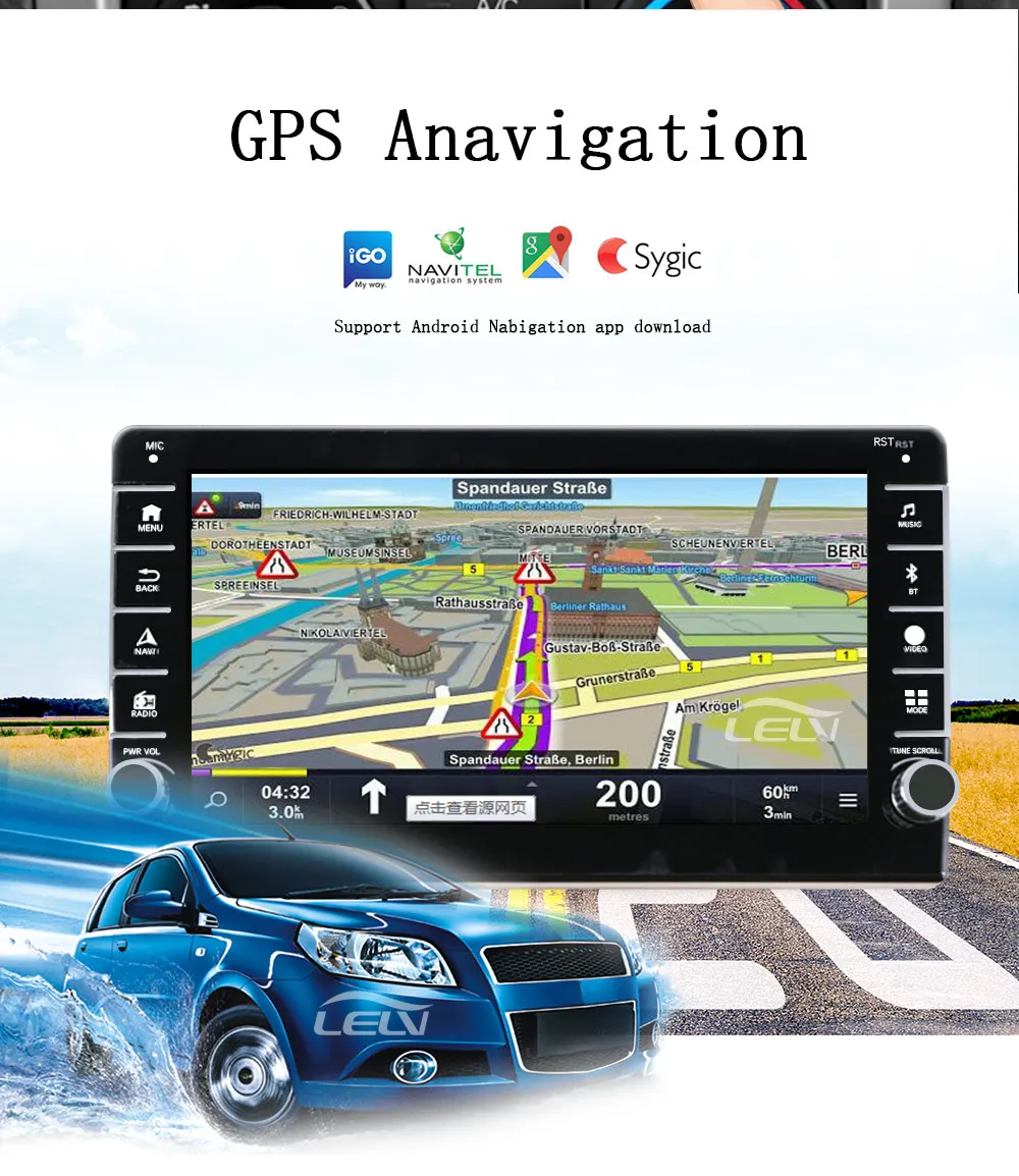 Supply goodquality 6G 128G Universal 1 din wifi gps Car auto Radio stereo android 10 1280*720
