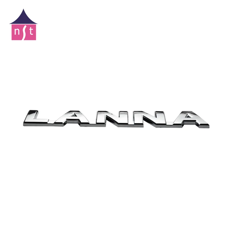 ABS material 3D shape silver plating car logo label adhesive sticker