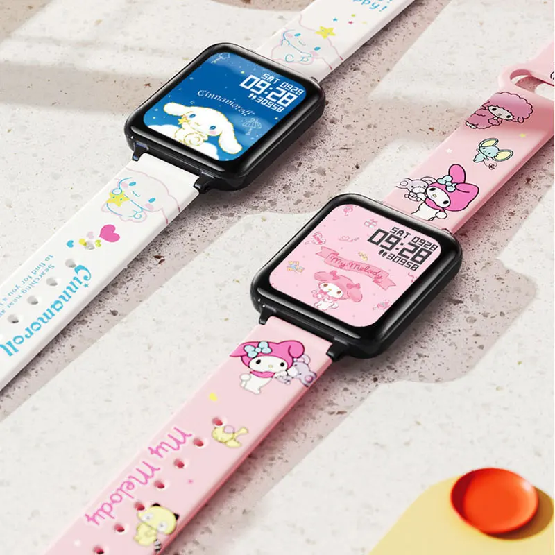 Cute body temperature watch call play music curved screen heart rate message sport girls smart watch