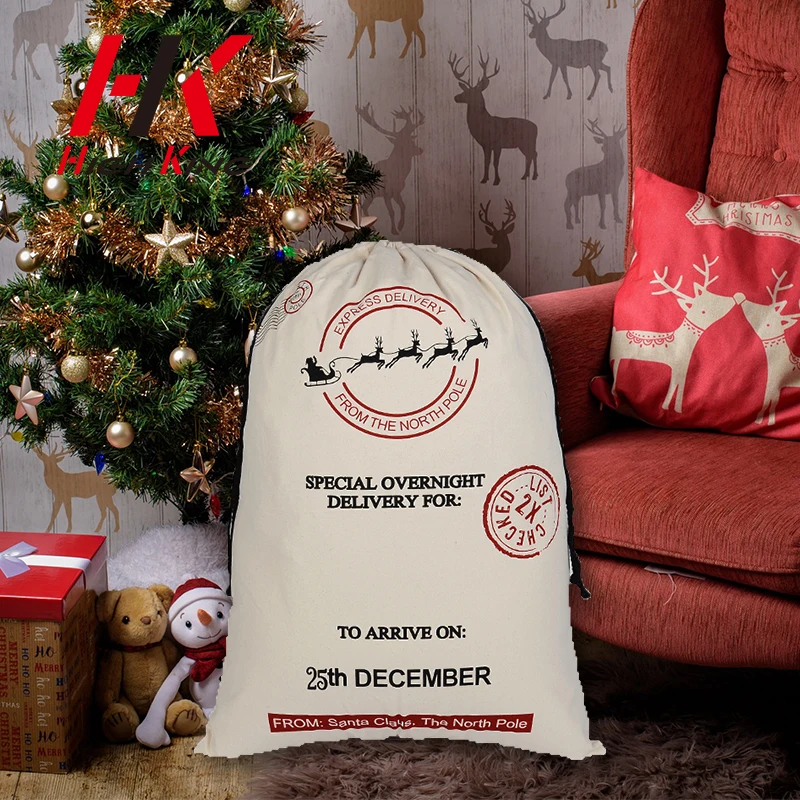 Новый дизайн от HighKing, сублимационный Санта, оптовая продажа, персонализированные рождественские мешки 2021