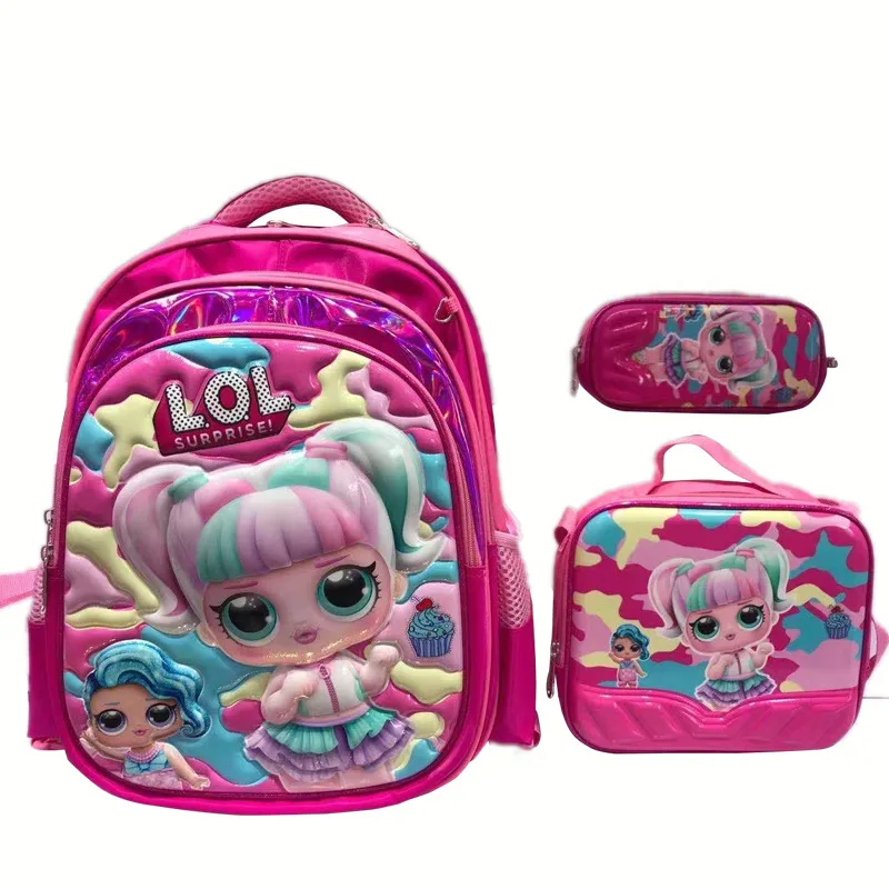 Hot game 3D cartoon design toddler boys girls school book bags 3pcs kids backpack and lunch box sets for school children