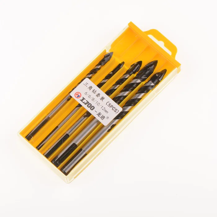 
multi function carbide 5pcs triangle drilling bits set for concrete stone tile glass wall hole drilling 