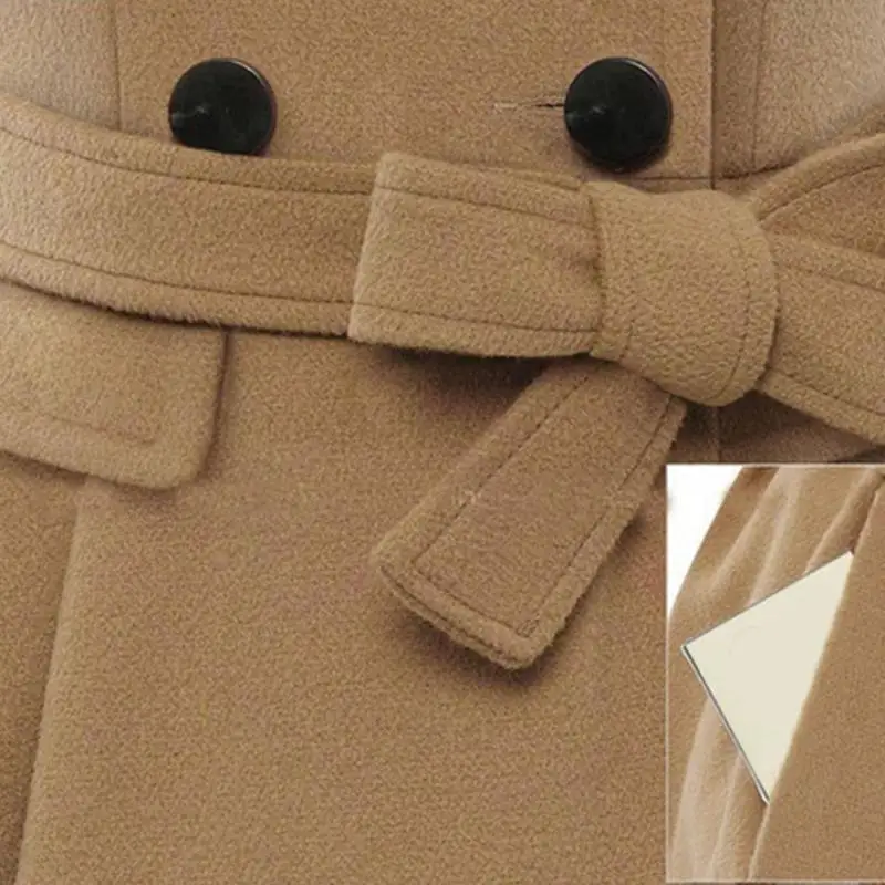 
Women Autumn And Winter Long Sleeve Lapel Collar Thicken Medium Length Coat S -Xxxl Fast Shipping 