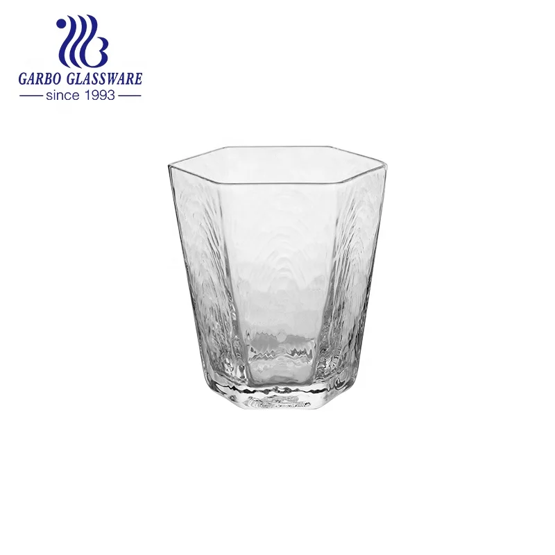 552ml handmade glass tumbler clear premium long drink highball glass water cup with special pattern  water tea drink glass cup