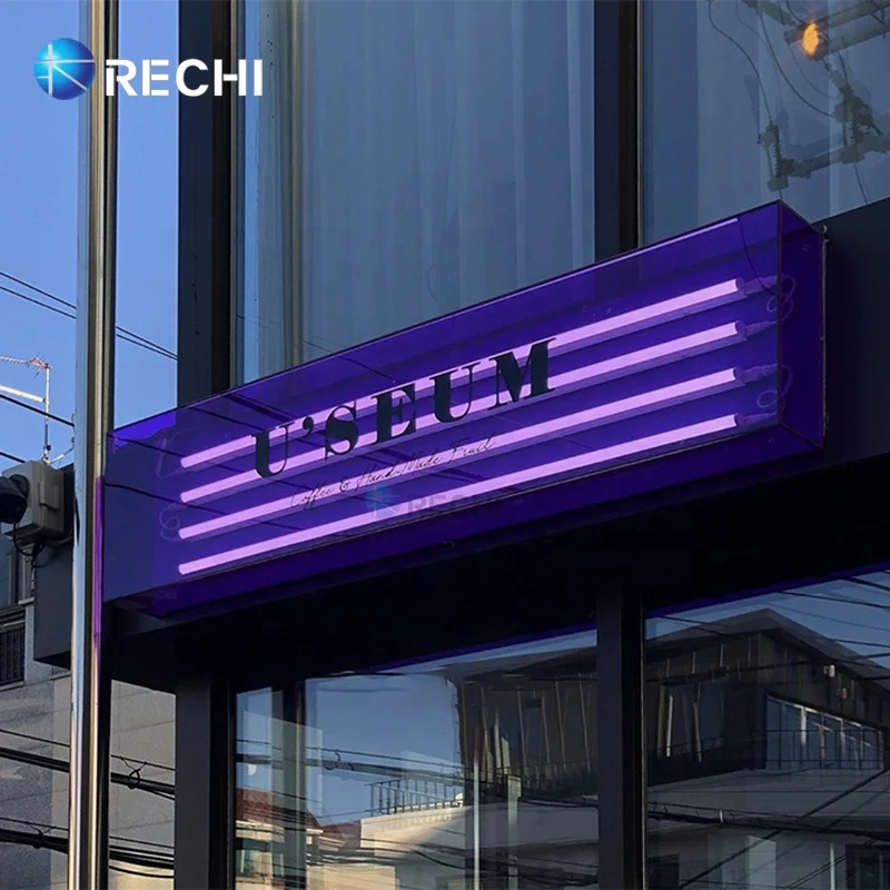 RECHI Illuminated Outdoor Shop Front Light Box Signage Acrylic LED Light Box Sign For Store Advertising Light Box Sign