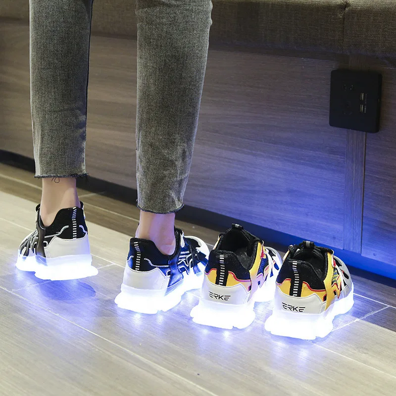 usb charging led light shoes Fashion casual sports shoes male adult fashion shoes