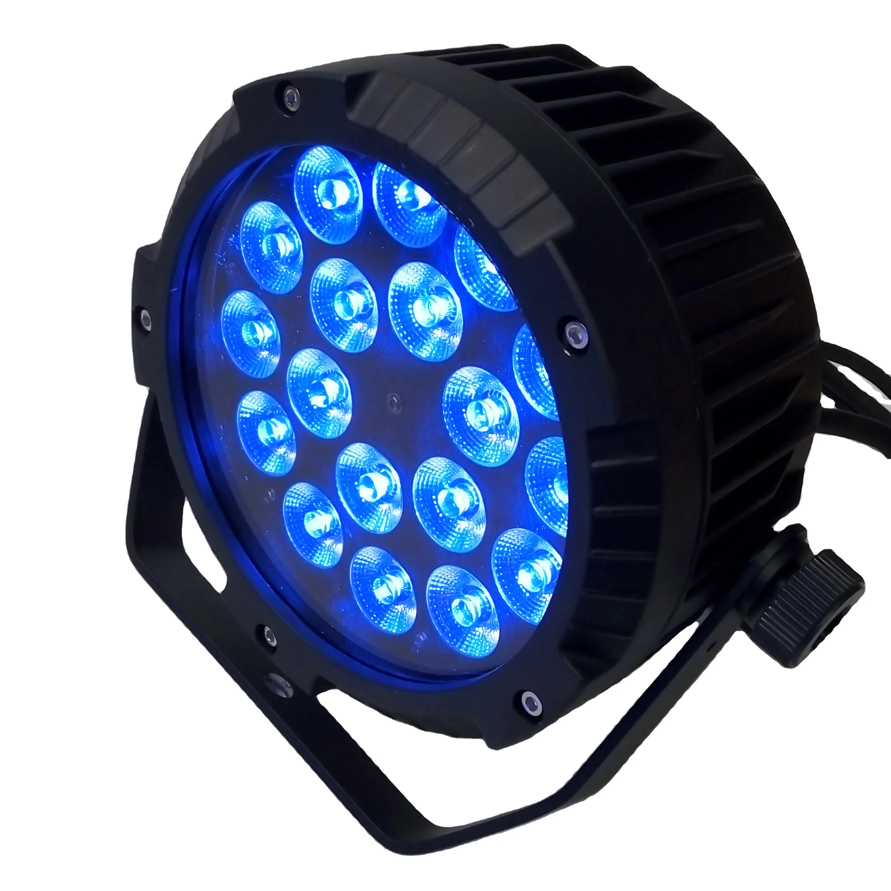dmx512 waterproof IP65 18x18w rgbwa uv led flat par light for outdoor events