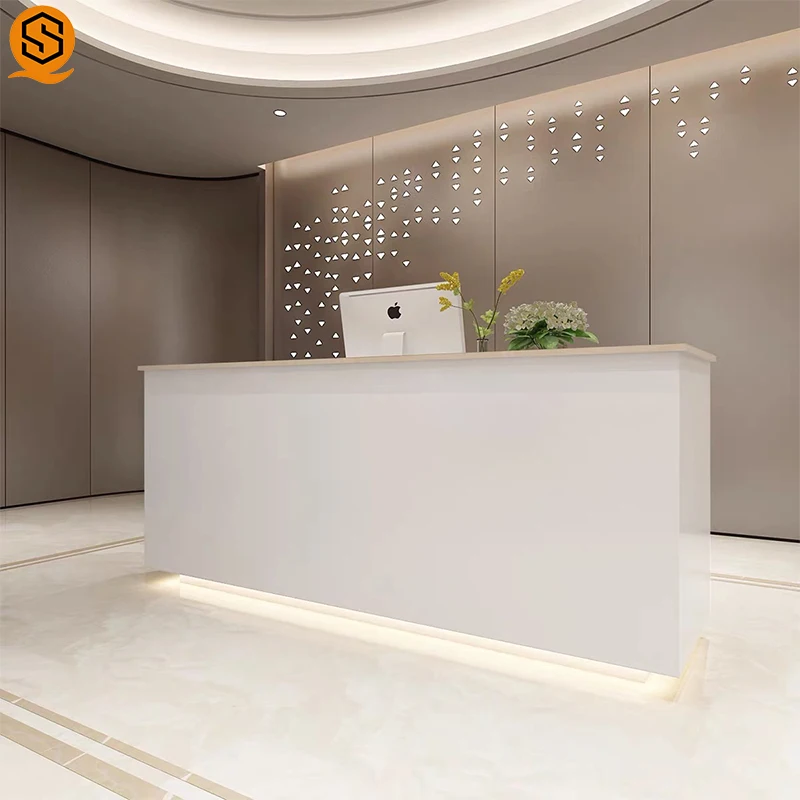 Factory Custom Front Desk Design Office Luxury Hotel Reception Counter