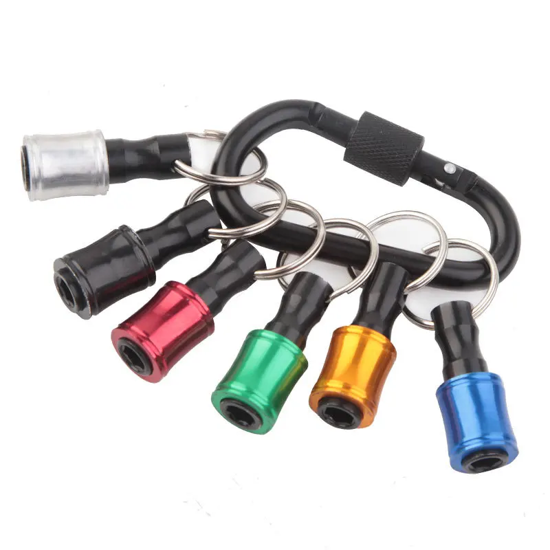 1/4 inch Hex Shank Screwdriver Bit Holder Quick Release Extension Rod Keychain Drill Screw Bit Quick Change