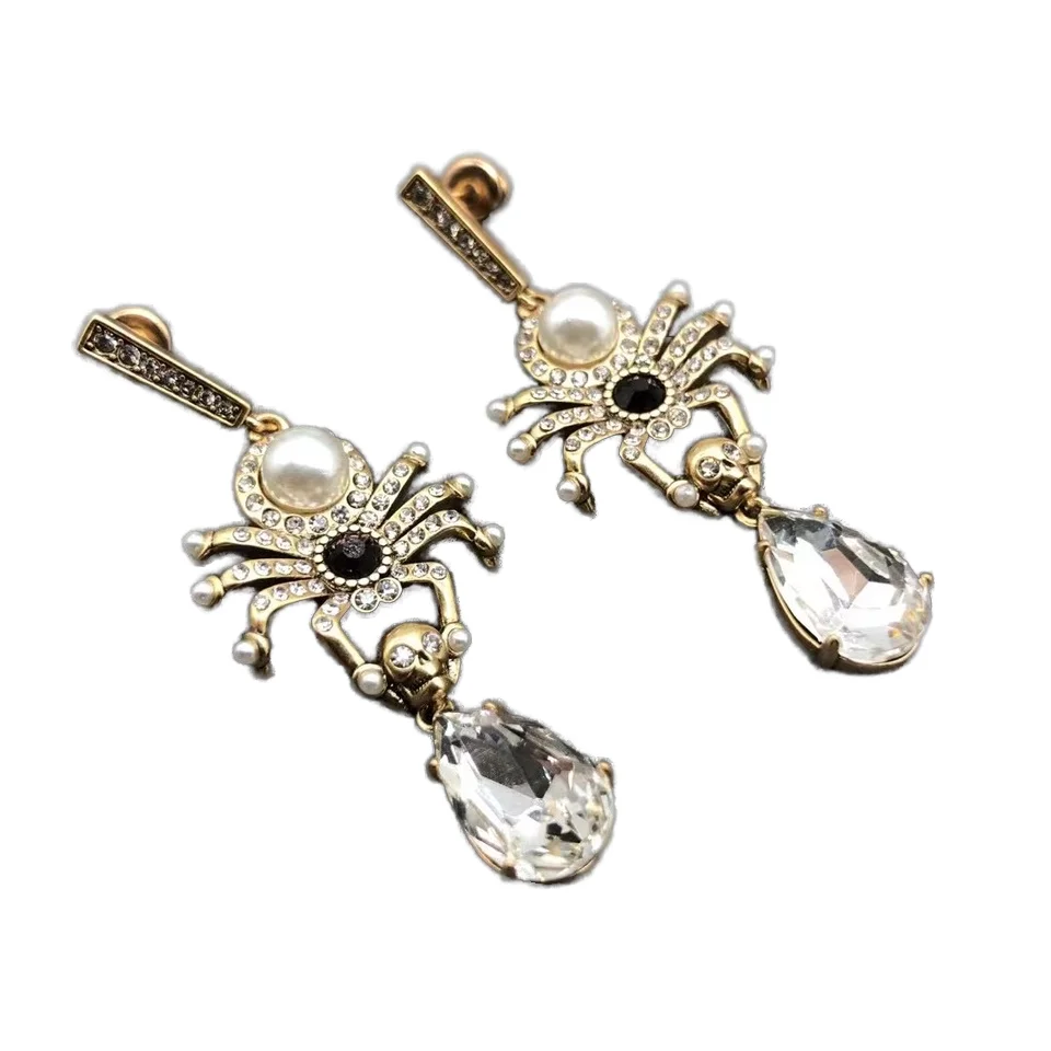 Alexanderxx McQueens New single season 925silver inlaid pearl zircon tassel earringsfor friends as a fashion gift during Ramadan