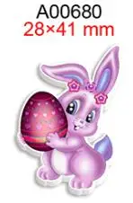 Easter Day Printed Planar Resin Bunny and Duck Cartoon Cabochons 50pcs/lot for DIY Bow Kids Crafts Decorations Handmade Material
