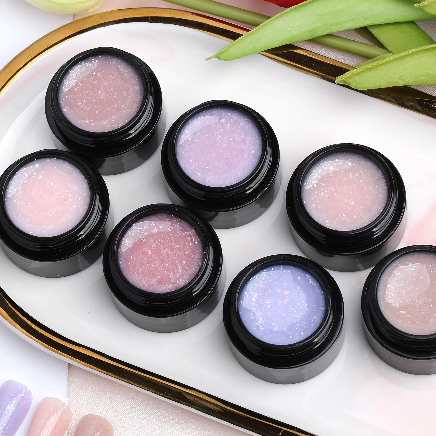 yidingcheng Sparkling Poligel Nail Supplies oem odm Private Label Glitter sequin hema free UV Nail builder Acrylic Poly Gel