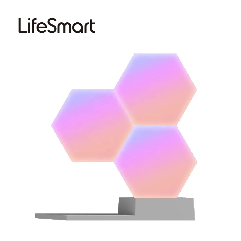 Remote control quantum RGB LED hexagonal pendant light lamps modular