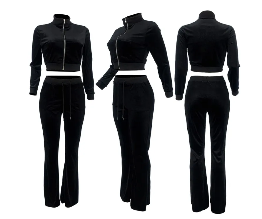 Оптовая продажа, модная Высококачественная Женская одежда с логотипом на заказ, комплект из 2 предметов, Женский комплект со штанами из двух предметов