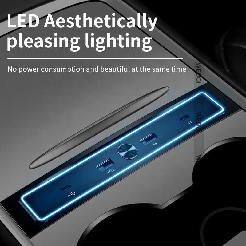car accessories 27W Quick Charging usb c hubs Multiport Docking Station For tesla Model 3 Y usb charging hub