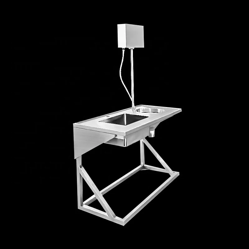 Factory custom hospital medical wash basin 304 stainless steel sluice disposal unit with sink