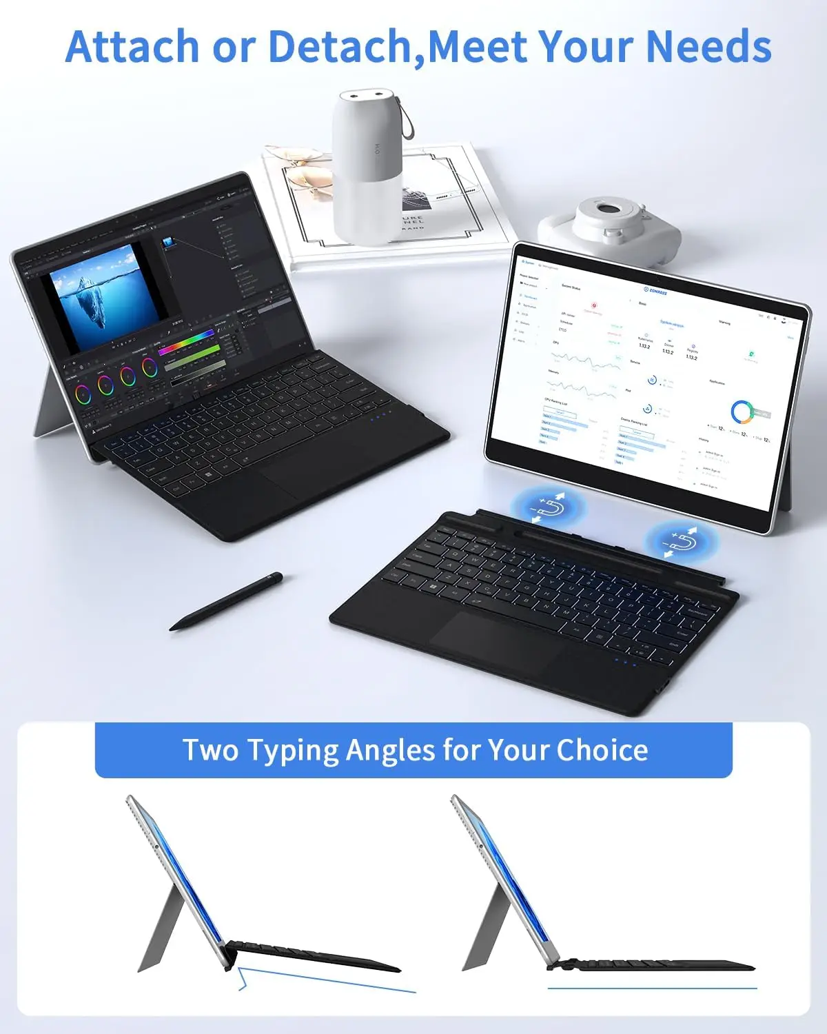 Set of Tablet Case+keyboard Kit for Microsoft Surface Pro X/8/9/10/11 PU Leather Tablet/Laptop Accessories