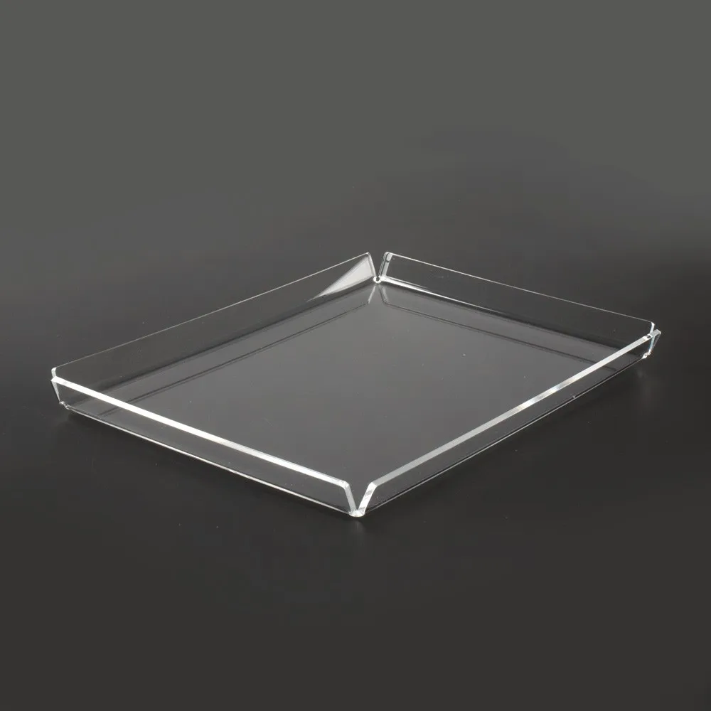 
Food Fruit Tea Square Serving Tray, Custom Clear Acrylic Restaurant And Hotel Plastic Drink Tray 