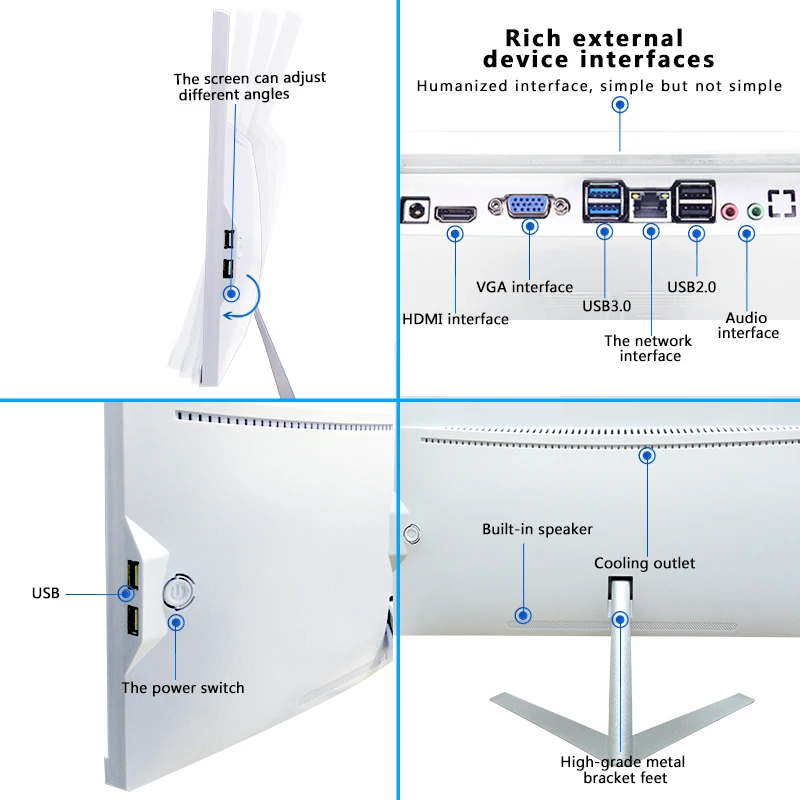 Desktop Computer Chinese Factory with Good Price Core I3 I5 I7 processor 4GB 8GB RAM 128GB 256GB 512GB SSD